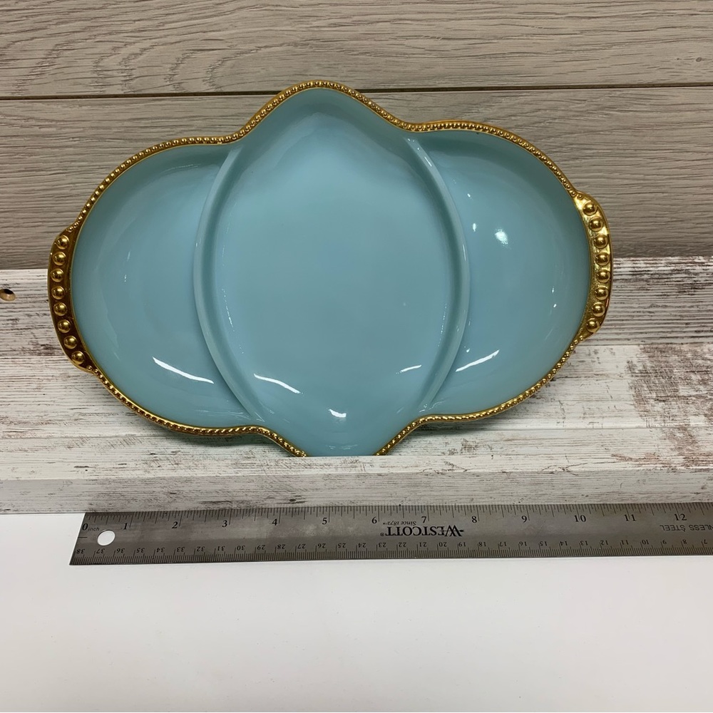 Vintage Fire King Delphite Dish